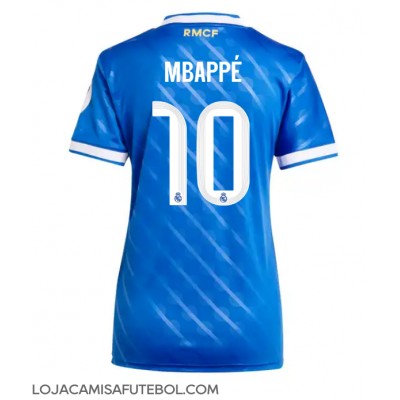 Camisa de Futebol Real Madrid Kylian Mbappe #10 Equipamento Alternativo Mulheres 2025-26 Manga Curta Camisa de Futebol Real Madrid Kylian Mbappe #10 Equipamento Alternativo Mulheres 2025-26 Manga Curta